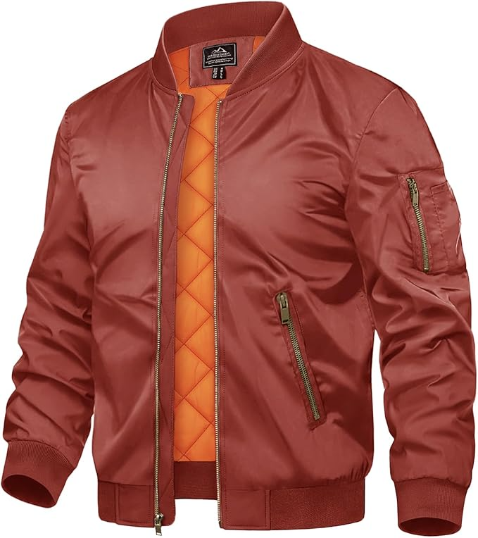 Men's Jackets-Bomber Jacket Fall Winter Warm Windbreaker Full Zip Casual Padded Coats